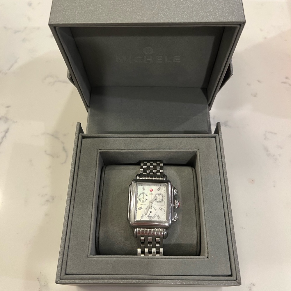 Michele Deco Stainless Diamond Dial